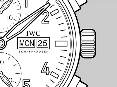 Vector Watch adobe illustrator graphic design illustration iwc technical drawing technical graphics technical illustration vector vector graphics vector illustration watch