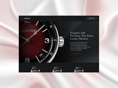 Day 84 - Relex hero section landing page luxury luxury watch ui watch web design