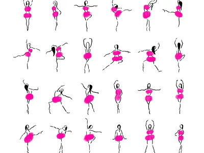 Ballet lines graphic design illustration