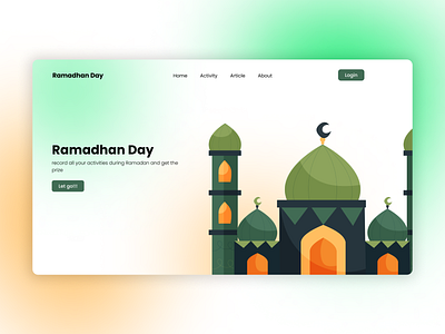 Ramadhan Day | UI Web Design 3d app design green mosque ramadhan ui ui ux ux web
