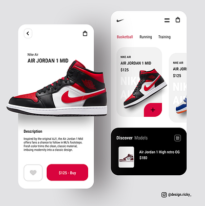 Nike shopping app app branding design typography ui ux visua
