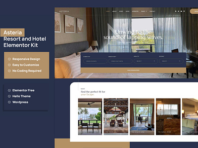 Asteria – Resort and Hotel Website resort hotel theme room booking travel ui ui design ui ux website wordpress