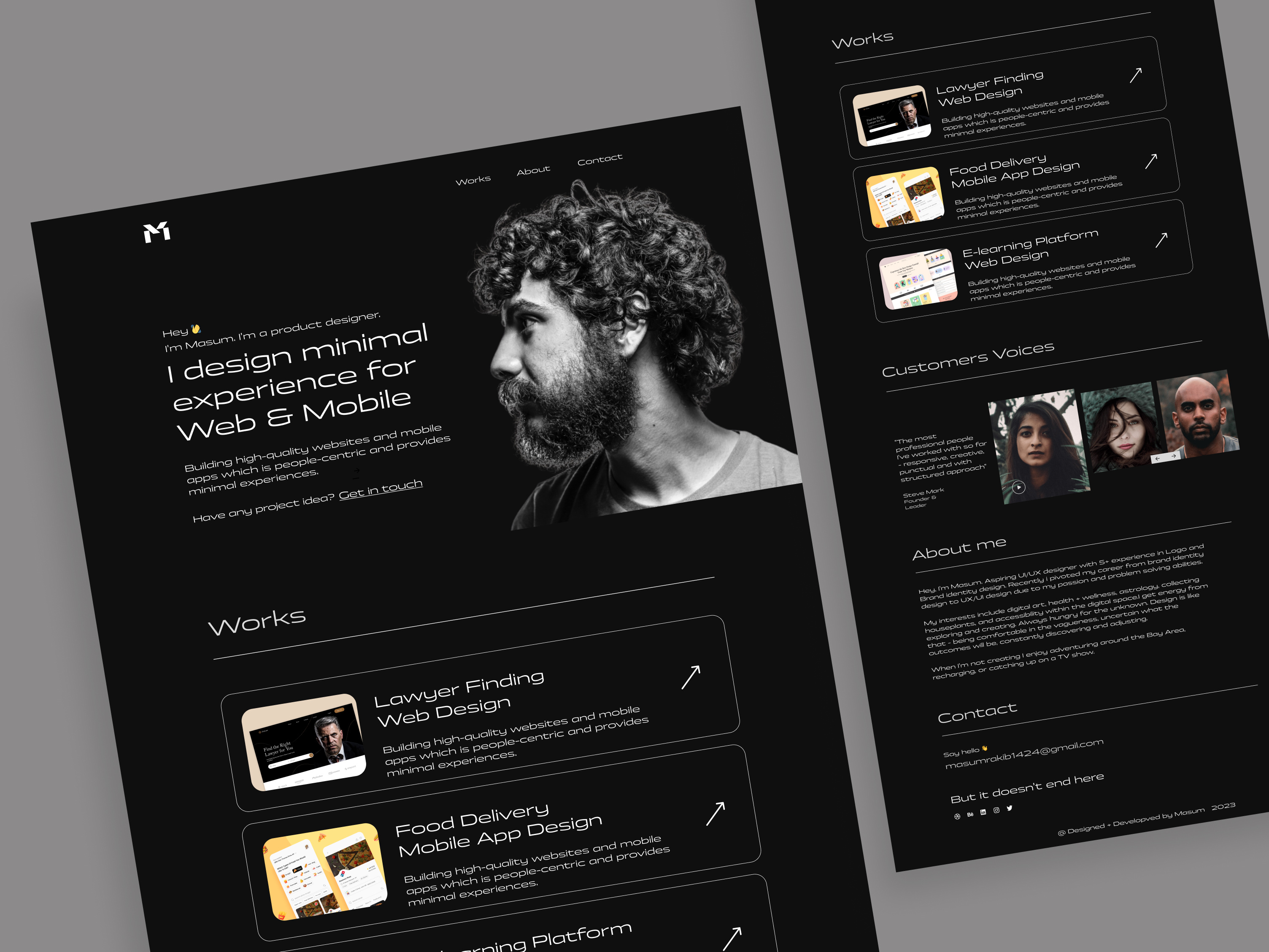Portfolio Website application design designer homepage landing page personal portfolio portfolio portfolio landing page portfolio page portfolio site portfolio template portfolio website ui uiux ux web design website
