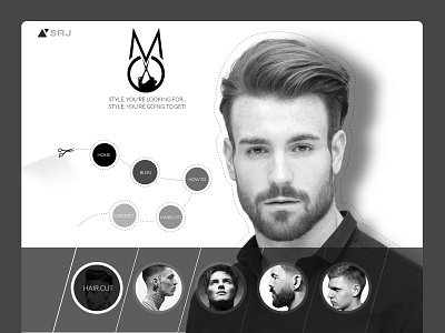 Hair Men's Salon website design animation branding design graphic graphic design illustration mockup typography ui web website