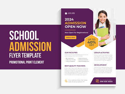 School admission creative modern flyer design admission flyer back to school banner branding brochure college creative modern flyer design education flyer flyer graphic design illustration logo school school flyer social media banner ui university