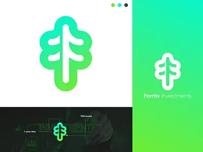 Forrtiv Investments Logo design app logo brand identity branding branding design data logo design f letter f letter logo investments logo logo design logo designer logo mark modern technology tree tree logo tree symbol
