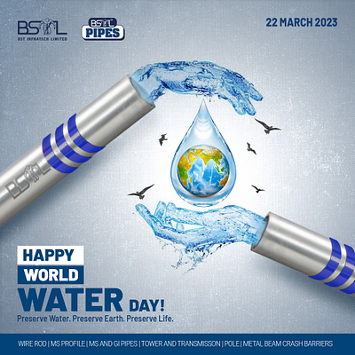 BSTL wishes you a happy World Water 3d branding graphic design logo motion graphics ui