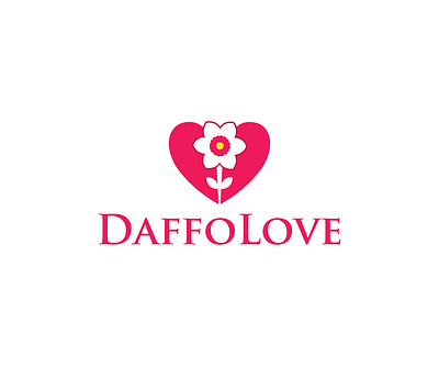 Daffodil Logo (DaffoLove) 3d branding bu business company creative daffodil daffoheart daffolove design graphic design logo minimalist modern vector