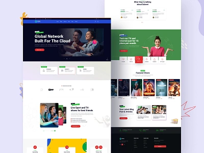 Subnet - Internet Provider Figma Template. broadband cable television clean creative design digital tv figma design internet landingpages minimal network online tv satellite tv technology telecom telecommunications typography website wifi wireless