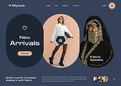 Olympia - Clothing Store design hero section typography ui uiux website