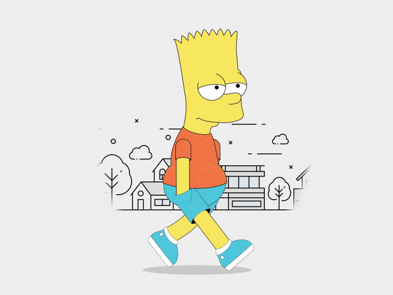 Bart Simpson after effects animation cartoon character design illustration motion graphics