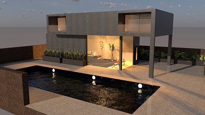 House 3d architecture design digitalart graphic design house illustration ligth pool rendering sketchup