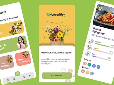 MyNutrition - discover, create, and eat healthily design figma figma design food graphic design nutrition powerapps ui ux