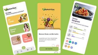 MyNutrition - discover, create, and eat healthily design figma figma design food graphic design nutrition powerapps ui ux