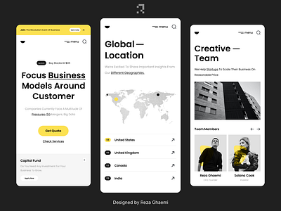 Customer Management Application app app design application design graphic design minimal mobile reza ghaemi ui ux yellow