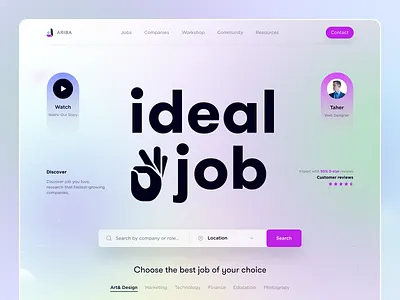 ARIBA - Job Seeker Website appdesign branding career designinspiration designtools figma designer graphic design graphicdesign informationarchitecture. interactiondesign job seeker website jobhunt productdesign ui uiux design userinterface userresearch visualdesign webdesign website design