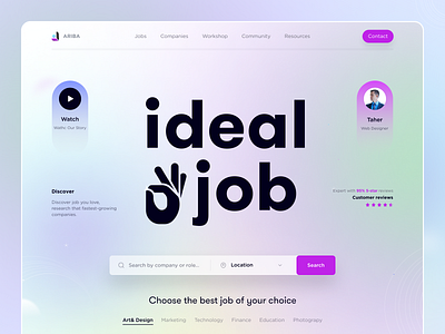 ARIBA - Job Seeker Website appdesign branding career designinspiration designtools figma designer graphic design graphicdesign informationarchitecture. interactiondesign job seeker website jobhunt productdesign ui uiux design userinterface userresearch visualdesign webdesign website design