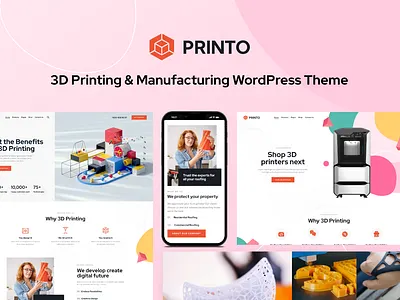 Printo - 3D Printing & Manufacturing WordPress Theme blog design illustration logo web design webdesign wordpress wordpress design wordpress theme wordpress themes