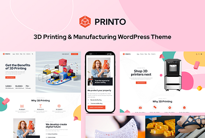 Printo - 3D Printing & Manufacturing WordPress Theme blog design illustration logo web design webdesign wordpress wordpress design wordpress theme wordpress themes