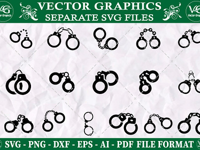 Handcuff SVG File, Handcuffs DXF by Vector Graphics on Dribbble