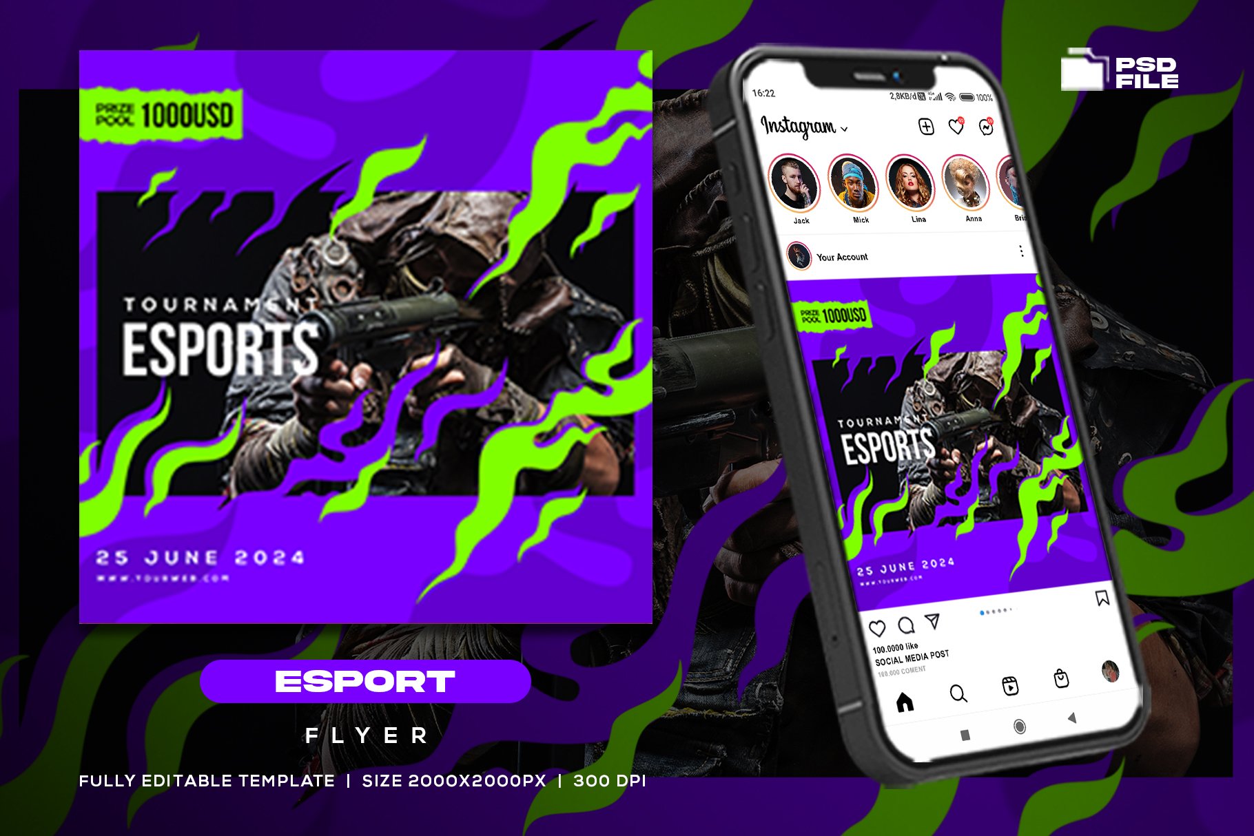 Esports Flyer Template Design by bimo on Dribbble