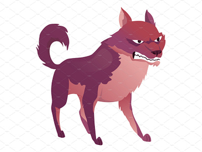 Angry dog. Mad animal with sharp by Inna on Dribbble