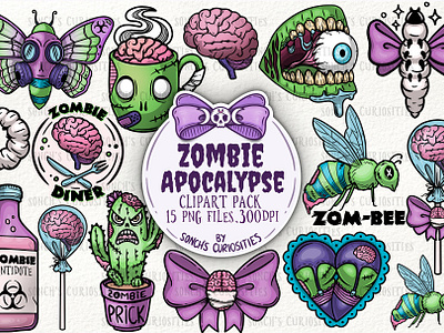 Zombie Apocalypse Clipart - 15 png by Sonch on Dribbble