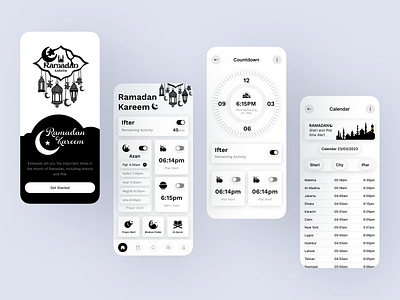 Ramadan Mubarak Timer App adobeillustrator app app design islamic mobile mobile app mobile app design mosque ramadan mubarak ramadhan ui uiux ux