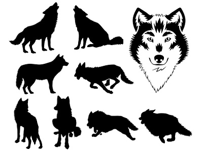 Wolf Stencil, Wolf Head Stencil. by Roby on Dribbble