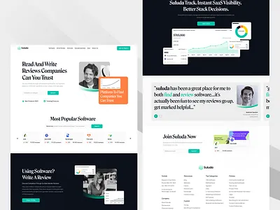 Suluda - Review Software Platform business chart clean corporate graph homepage interface landing page marketing platform review saas sales section software solutions web web design website widgets