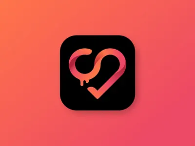 Logo-icon for Dating app app dating design gradient graphic design heart ice cream icon logo love meeting