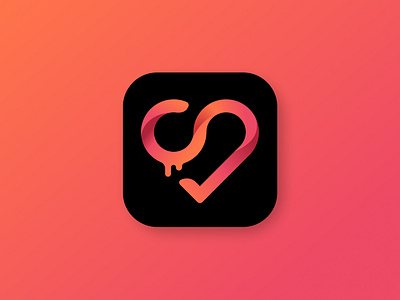 Logo-icon for Dating app app dating design gradient graphic design heart ice cream icon logo love meeting