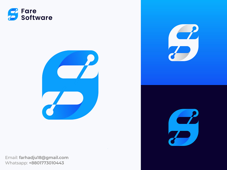 FS letter software logo mark by Farhad Hossain on Dribbble