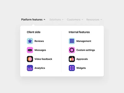 SaaS application menu navigation component component design design system enterprise menu menu nav navigation product product design software ui user interface ux