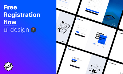 Free signin/signup UI Screens blue confirm password design email template end enter flow forget password free login registration reset password sign out signin start ui user ux web white