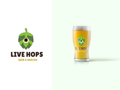 Craft beer logo beer beer and snacks branding drink hops illustration live logo logotipe vector web design