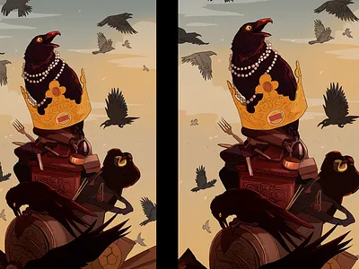 The raven king illustration photoshop procreate raven ravens