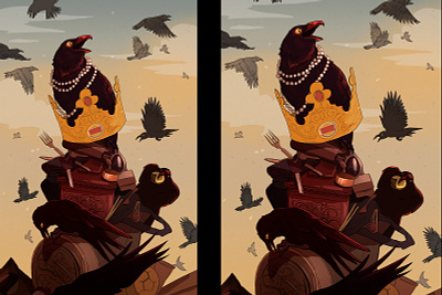 The raven king illustration photoshop procreate raven ravens