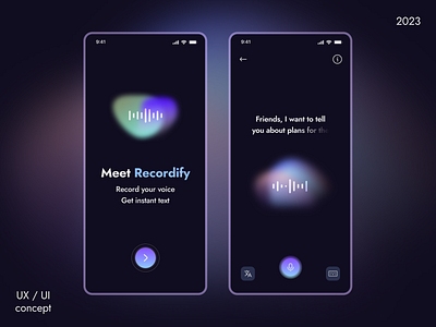 Voice Record App design ui ux