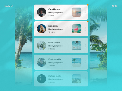 Notifications — Daily UI #049 beach challenge daily daily ui daily ui 049 dailyui dailyui 049 dailyui049 notifications palm palm trees ui ux vacation