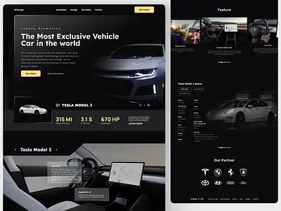 EFGarage - Car Showroom Website auto car drive garage hybrid landing page landingpage design light tesla tesla model 3 trend ui uidesign uiux ux vehicle web web app web design website
