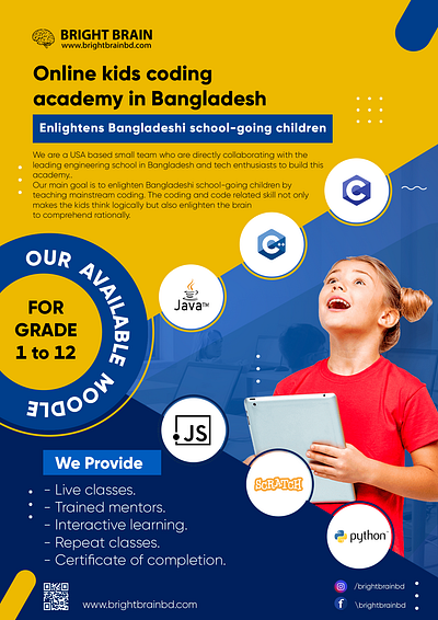 Advertising poster for a coding academy branding design graphic design typography