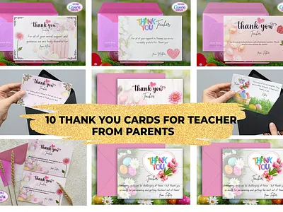 10 Thank you Cards for Teacher from Parents Bundle thank you card for teacher
