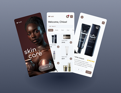 Skin Care Product Mobile App app appdesign branding care clean design ecommerce ios minimal mobile mobile app mobile ui shop skin store ui ui design ux uxui white