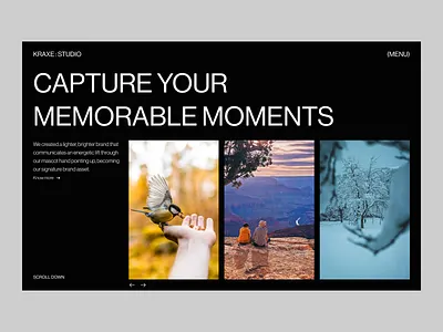 KRAXE:STUDIO - A CONCEPTUAL PHOTOGRAPHY AGENCY WEBSITE agency branding creative design digital exploration figma minimal photography studio ui