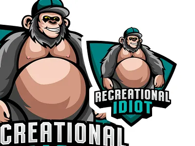 Fat Monkey Mascot Logo Design branding design fat monkey fat monkey logo fat monkey mascot graphic design illustration illustrator logo logo 3d logo design mascot logo monkey monkey fat ui vector