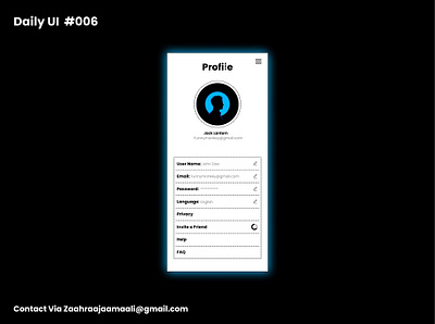 Daily Ui #006 (Light Theme) branding dailyui dailyui6 design graphic design illustration lighttheme logo pprofilsetting profile theme typography ui ux vector