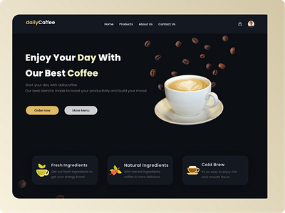 Coffee Shop add to cart coffee coffee shop coffeeshop design landing page minimalist online store ui ui design