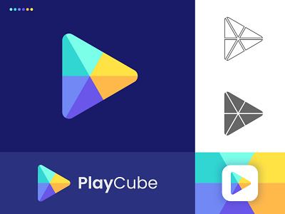 PlayCube Logo branding canada design graphic design logo logo design logologo modern logo play playbutton usa vector