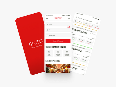 IRCTC Train Booking App app booking branding build design designdrug minimal mobile mobile app railway ticket train train app train booking ui ux vanity fair watchmegrow